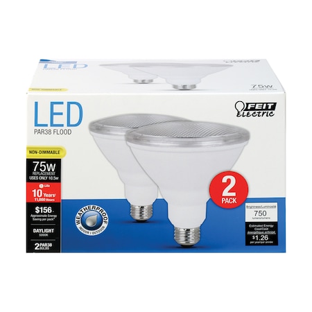 Feit Electric Feit PAR38 E26 (Medium) Smart-Enabled LED Bulb Daylight 75 Watt Equivalence 2 pk PAR387585010KL2